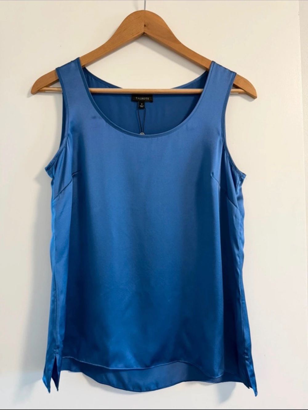 Talbots Royal Blue Satin Scoop Tank